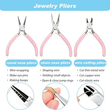 Jewelry Making Supplies Kits Repair Tools for Adults with jewelry findings - color: Pink