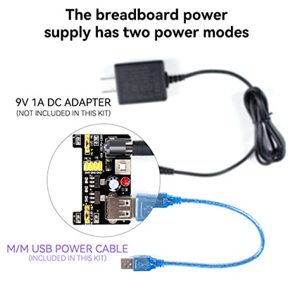 Miuzei Electronics Component Kit with Breadboard Compatible with Arduino