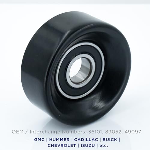 Belt Idler Pulley, 89052 Belt Tensioner Pulley for Select Chevrolet, Cadillac, Buick, Hummer, GMC Models. 36101 Automotive Replacement Idler Pulley Kit by KeeRoarin - size: 89052 - GM