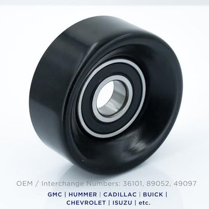 Belt Idler Pulley, 89052 Belt Tensioner Pulley for Select Chevrolet, Cadillac, Buick, Hummer, GMC Models. 36101 Automotive Replacement Idler Pulley Kit by KeeRoarin - size: 89052 - GM