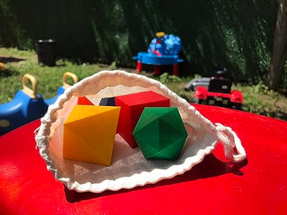 3D Printed Platonic Solids - Cube, Tetrahedron, Octahedron, Dodecahedron, Icosahedron, Pouch Gift