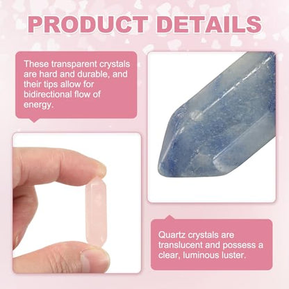 MECCANIXITY 10 Pack Blue Aventurine Quartz Crystals, Polished Crystals Bulk Hexagonal Shaped Meditation Gemstone for Jewelry Making Energy Balance Accessories Gifts - color: Blue Aventurine