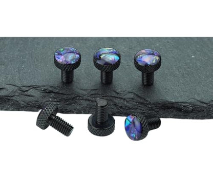 Guyker Guitar Bridge Saddle Fine Tuning Screws Set with Galaxy Top for Tremolo Bridge System Replacement Part Black (FR-002, 6PCS) - color: FR002-BK-6pcs