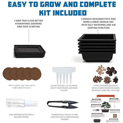Bonsai Starter Kit, Growing Set Including Complete Gardening Tools with A Gift Box, Gifts for Women