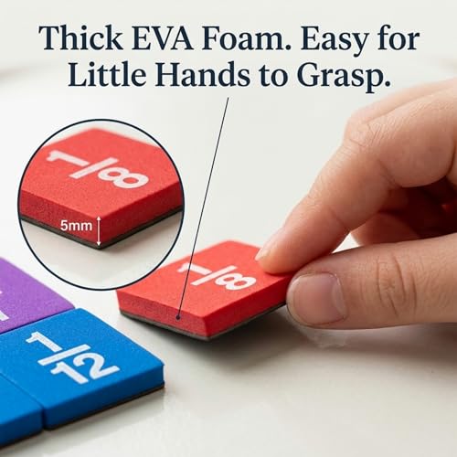 Magnetic Fraction Tiles, 3 Sets, EVA Foam