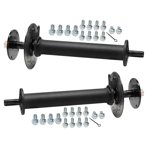 Heavy Duty 43.3" Rear Differential Axle Kit – 6T 25mm Drive Shaft with 110mm Wheel Hubs, 4 Bolt Flange for Go-Kart, Golf Cart, ATV, Quad, Buggy, Tricycle, Mini Bike, DIY Project