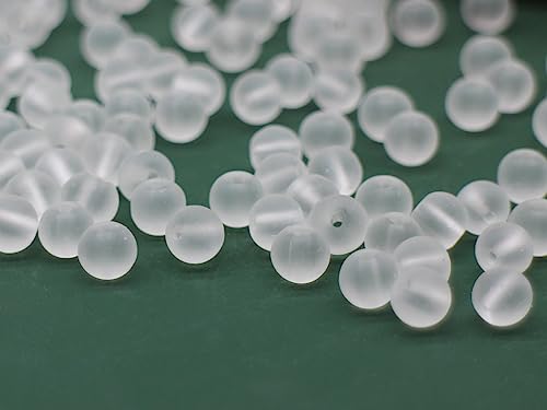 6mm White Frosted Glass Beads Kit 900pcs for Jewelry Making - size: 6mm White #360
