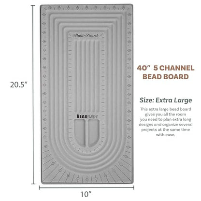 The Beadsmith Bead Board, Grey Flocked - size: 40" - 5 Channel