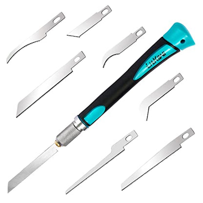 Mini Hand Saw Model Tools Kit for DIY Razor 14 PCS Model Craft Hand Blades - size: 1pcs sawholder & 14pcs blades