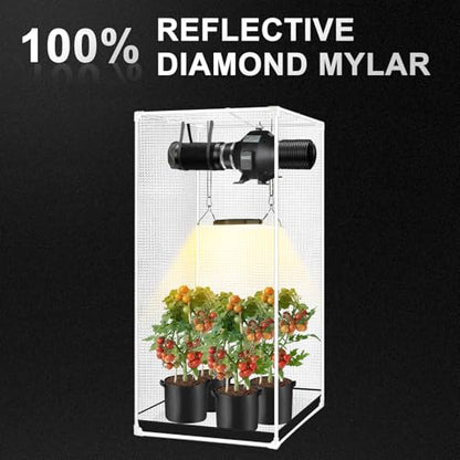 ATOUR 32”x32”x63” Grow Tent, Reflective 600D Mylar,Hydroponic Grow Tent with Observation Window and Floor Tray for Indoor Plant Growing - size: 32”x32”x63”