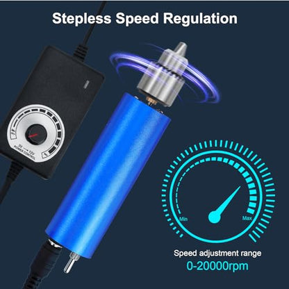 Resin Polishing Kit, Winartton Rotary Tool Kit for Resin Molding, Manicure, Wooden DIY Crafts, Electric Resin Drill (Blue) - color: Blue