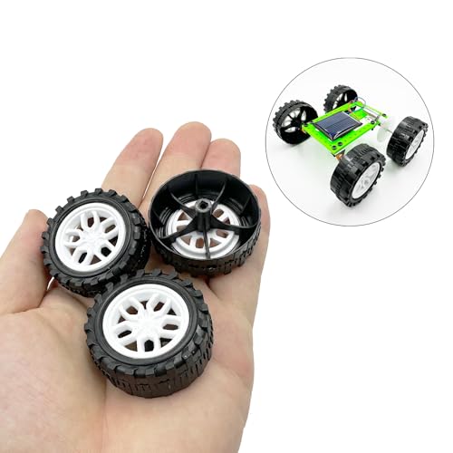 10PCS 38mm Toy Car Wheels 2mm Dia Shaft Plastic Car Wheels with 5PCS Shaft Round Rod Axles for RC Car Truck Robot DIY Model Toy Building Accessories (2x18x38mm) - style: 2x18x38mm