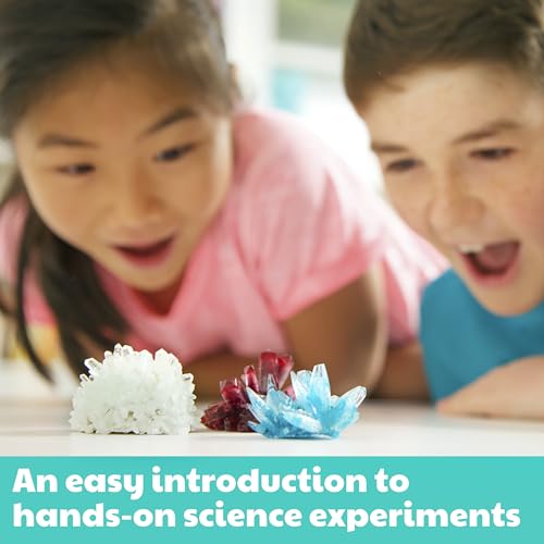 4M 7 Crystal Growing Science Experimental Kit with Display Cases - Easy DIY STEM Toy Lab Experiment Specimens, Educational Gift for Kids, Teens, Boys & Girls - style: 7 Crystals
