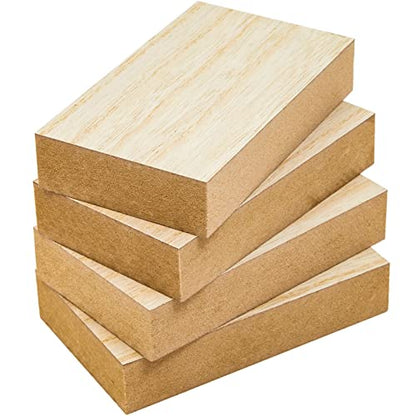 Bright Creations Unfinished MDF Wood Board - 5 x 3 x 1 in, Pack of 4 - Smooth Surface for Paint & Stain - Wood Pieces for Crafts - size: Rect. 5x3x1in