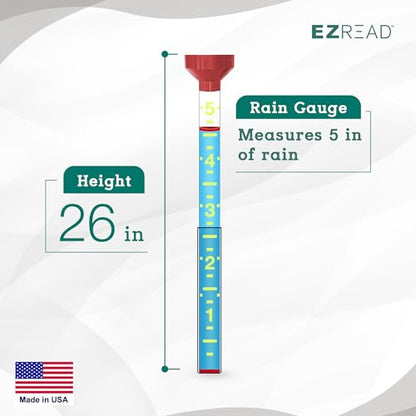 Headwind EZRead 26” Giant Professional Outdoor rain Gauge, USA Made Heavy Duty All Weather Freeze Proof mountable with Float, Red (820-0006) - color: Red, size: 26-Inch