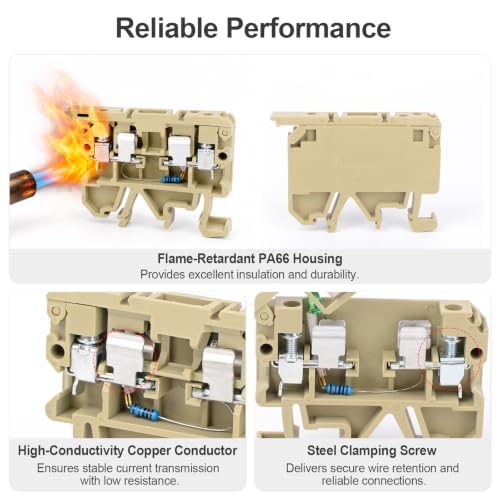 50Pcs DIN Rail Terminal Block Fuse Holder, with Indicator Light - color: Light Green&Gray&Black, size: Terminal Block Kit