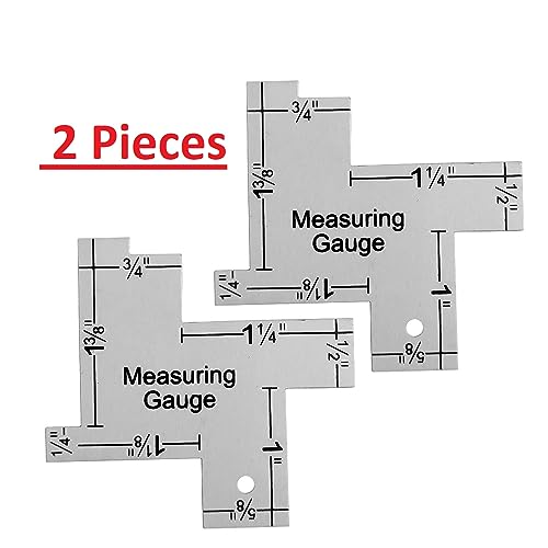 2 Pcs 2 Inch Mini Sewing Measuring Gauge Aluminium Sewing Ruler