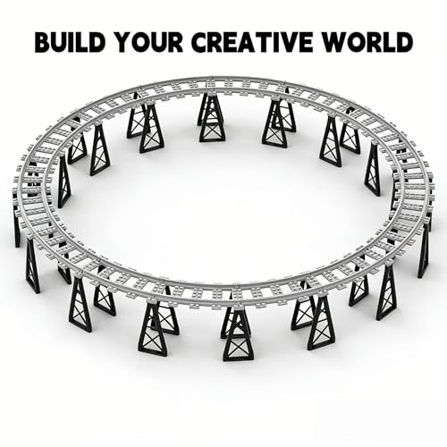 10IN1 (3PCS) Train Bridge Toy Track Accessory for Kids, Classic Railway Track Building Toy with Straight, Curved, Bracket, Cross & Bridge Tracks (Two Way Track - Train BSE 3PCS) - style: TWO-WAY TRACK