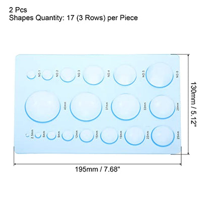 PATIKIL Quilling Mold 8x5 Inch, 2 Pack Half Ball Domes 3-Row Mold Crimper Tool for 3D Flower Pot Crafts, Blue - color: Blue