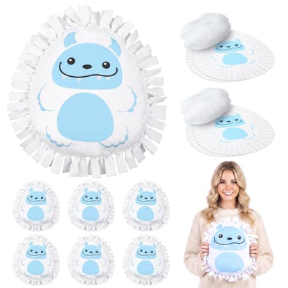 Weysat 6 Sets Christmas Snowman Tied Pillow Craft Kit No Sew Fleece Pillow - style: Snow