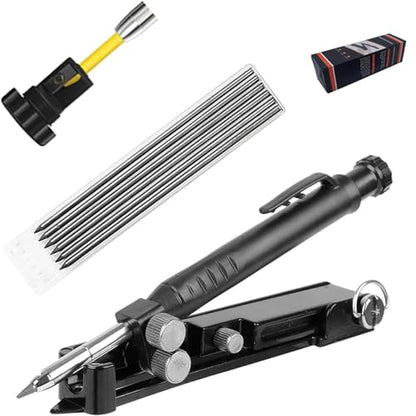 Multi-function Scribing Tool - Upgraded Construction Pencil for DIY Woodworking, Aluminum Alloy Scribe Tool with Deep Hole Pencil, Scriber Line Maker Measuring Tool