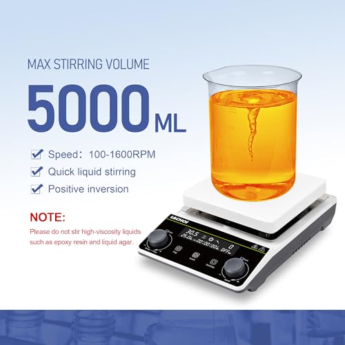 Magnetic Stirrer Hot Plate Stirrer LCD 300℃ Max.5L 5.9in Stir Plate - size: 5L