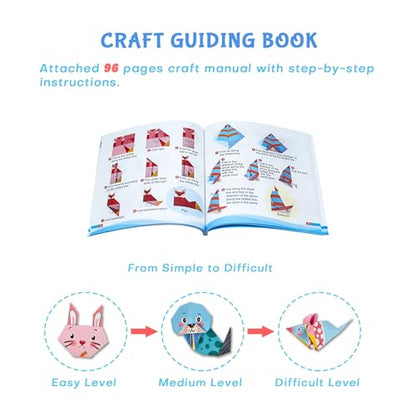 Origami Kit for Kids Ages 5-16, 212 Sheets with 72 Patterns & Instruction Book | Origami Paper Kit for Beginners & Advanced | Arts & Crafts Toys for Girls & Boys Ages 8-12 | Birthday & Christmas Gifts