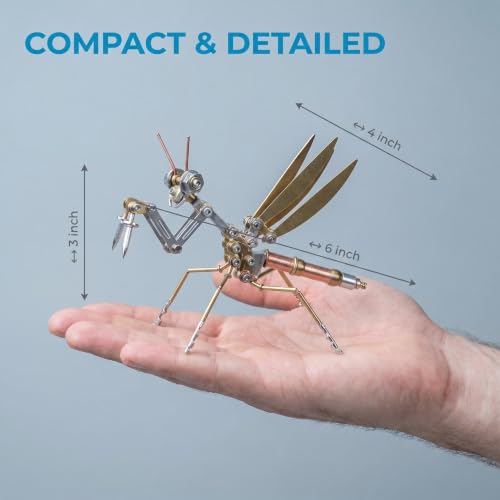 Steampunk Mantis 3D Metal Puzzle Model Mechanical Kits 150+ Parts 2-3 Hours Build No Glue Metal Craft Cool Geek Decor Gift for Adults Men Collectors (Mantis) - style: Mantis