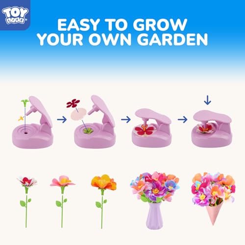 TOY Life DIY Flower Bouquet Craft Kit, Reusable Fabric, Ages 3-12 - color: Pink-16 Pack