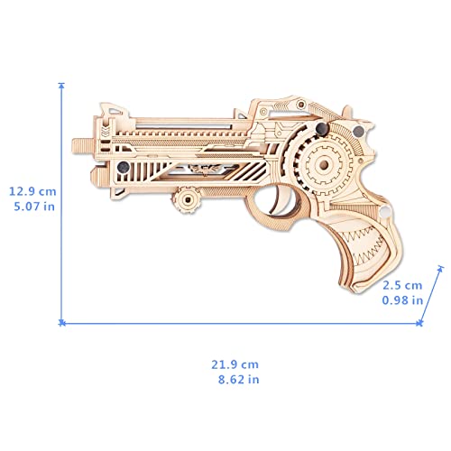 3D Wooden Puzzles for Adults Gun Rubber Bands Gun Toy DIY Building Model Kits Assembly Puzzle Gifts for Teens
