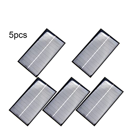 Fielect 5Pcs 6V 1W Mini Solar Panel Polysilicon Small Solar Cell Panel Module DIY Electric Toy Materials for Battery Power LED 110x60mm - size: 6V 1W