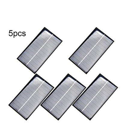 Fielect 5Pcs 6V 1W Mini Solar Panel Polysilicon Small Solar Cell Panel Module DIY Electric Toy Materials for Battery Power LED 110x60mm - size: 6V 1W