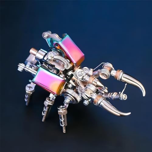 Adult 3D Metal Puzzle, Punk Beetle Metal Model Set, 3D Puzzle Mechanical Insect Building Blocks, Fun DIY Assembly, high-end Men's Gifts. - color: Silver Shell Beetle