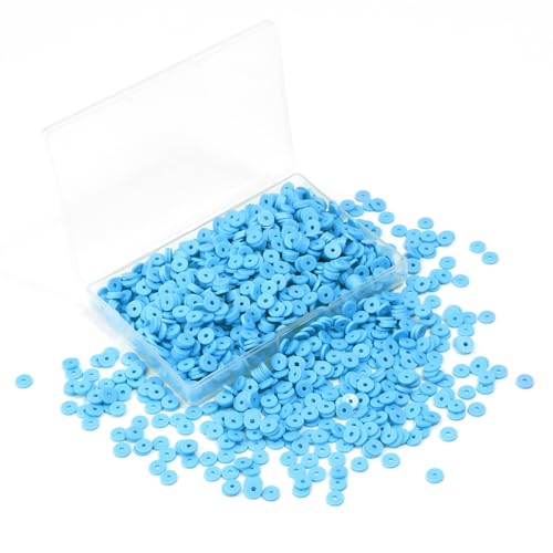 6mm Polymer Clay Beads for Bracelets Making 1000PCS - color: Cyan blue