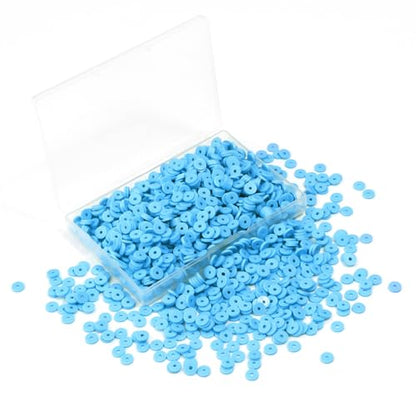 6mm Polymer Clay Beads for Bracelets Making 1000PCS - color: Cyan blue