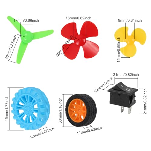DC Motors Kit DIY Science Projects DC Motor Kit 3V-12V 25000RPM Mini Electric Hobby Motors with Plastic Gears, Battery Holder, Boat Rocker Switch, Shaft Propeller - color: A kit
