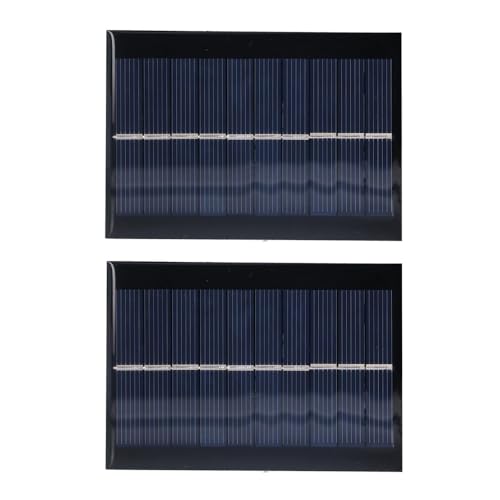 2Pcs 1W 5V Solar Panel Module – Polycrystalline Silicon Solar Cells for Outdoor Power Generation with Wind-Resisting Frame 100x70mm
