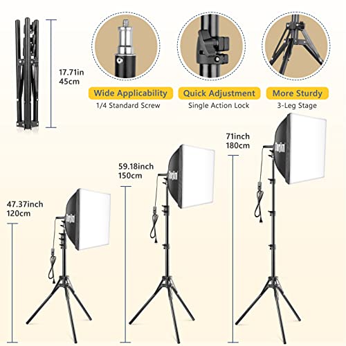 Torjim Softbox Photography Lighting Kit | 16" X 16" & 85W LED Studio Light - color: 16 inches