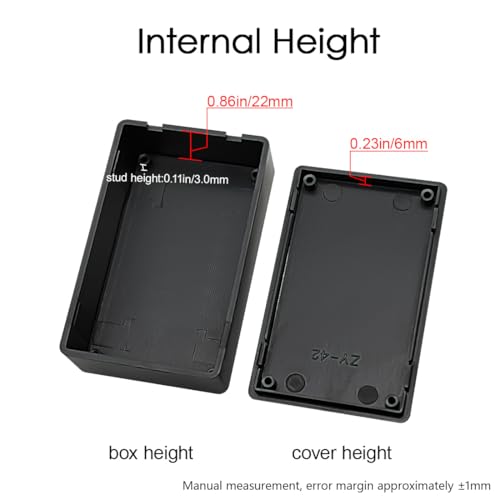 LeMotech 5 Pieces Plastic Project Boxes Junction Case for Electronic Project, Black 3.1 x 2.0 x 1.0 inch (80 x 50x 26 mm) - size: 3.1" x 2.0" x 1.0"(5pc)