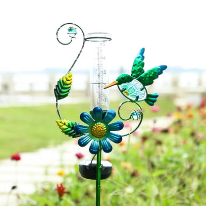 MUMTOP Hummingbird Rain Gauge for Outdoor Lawn, Yard and Garden - color: Upgrade Hummingbird