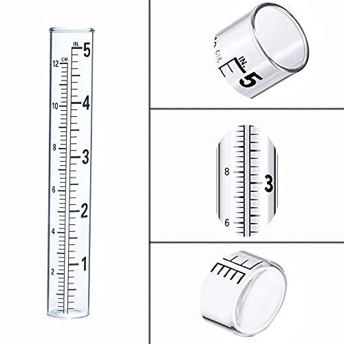Plastic rain gauge replacement tube, 5'' capacity rain gauges replacement tubes for Yard Garden Outdoor Home, with Tube Brush, Best Rated (8 pcs)