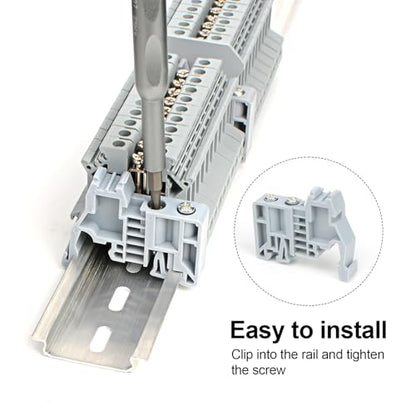30Pcs E/UK DIN Rail Terminal Blocks End Stopper Bracket - color: Grey, size: 30 Pcs
