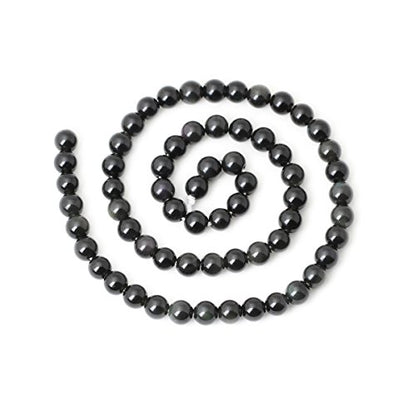 60PCS 6mm Natural Black Obsidian Gemstone Round Loose Beads Crystal Energy Stone Healing Power for DIY Jewelry Making 1 Strand 15" - color: Black Obsidian, size: 6mm