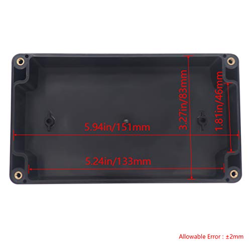Junction Box IP65 Waterproof ABS Plastic Electrical Project Case Power Junction Boxes, Project Box with 4 PCS M16 Cable Glands 6.22x3.54x2.36 inch (158 x 90 x60 mm) - color: Black, size: 6.22"x3.54"x2.36"