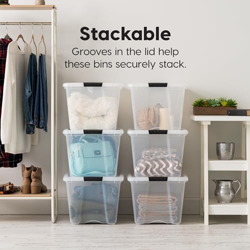 IRIS USA 6-Pack 54 Quart Storage Bins with Lids, Clear - size: 54 Qt, style: 6 Pack