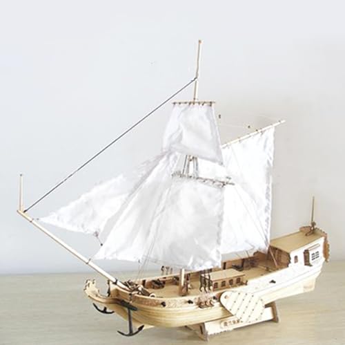 Avtytsda 1/80 Scale DIY Hobby Wooden Ship Science Equipmen Assembly Model Boat Kits Sailing Boat Kit Ship Craft Laser-Cut Model Kits to Build - size: 1/80
