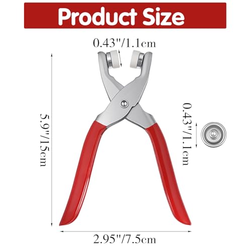 Metal Snap Fastener Pliers Press Tool Kit with 100PCS Snap Buttons, Snaps Fastener Plier Tool for DIY Fabric Sewing, Leather Craft & Clothing Repair