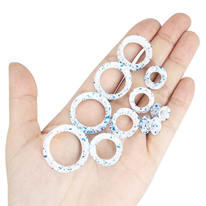 Oyaface 20 PCS Piercing Tunnel Set Soft/Hard Silicone Flesh Ear Plugs 2g-25mm Flexible Ear Stretching Gauge Expander - color: White&Blue(thin)