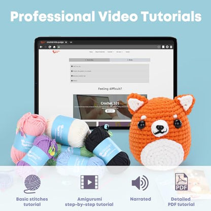 CrochetBox Shiba Inu Crochet Kit for Beginners, Easy Craft for Adults - color: Shiba Inu