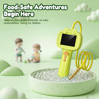 Kids Borescope Camera with Light-STEM Science Educational Toy for 3 4 5 6 7 8 Years Old Boys & Girls Birthday Gift-Discovery & Exploration Flexible Snake Scope Battery - color: Frog